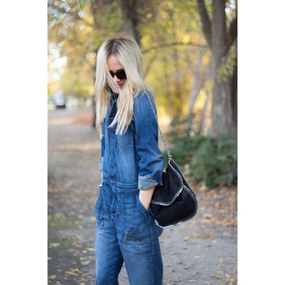 CURRENT/ELLIOTT Basic Jailbird Denim Jumpsuit Coveralls Raw Hems Pockets 0 XS - Picture 7 of 16